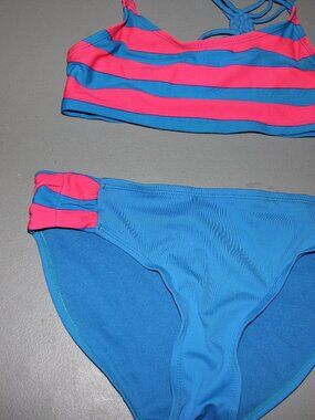 Pink & Blue 2 Pcs Justice Bikini Swimsuit Size 12